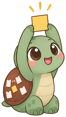 Textabby, Textablo’s turtle mascot, waving